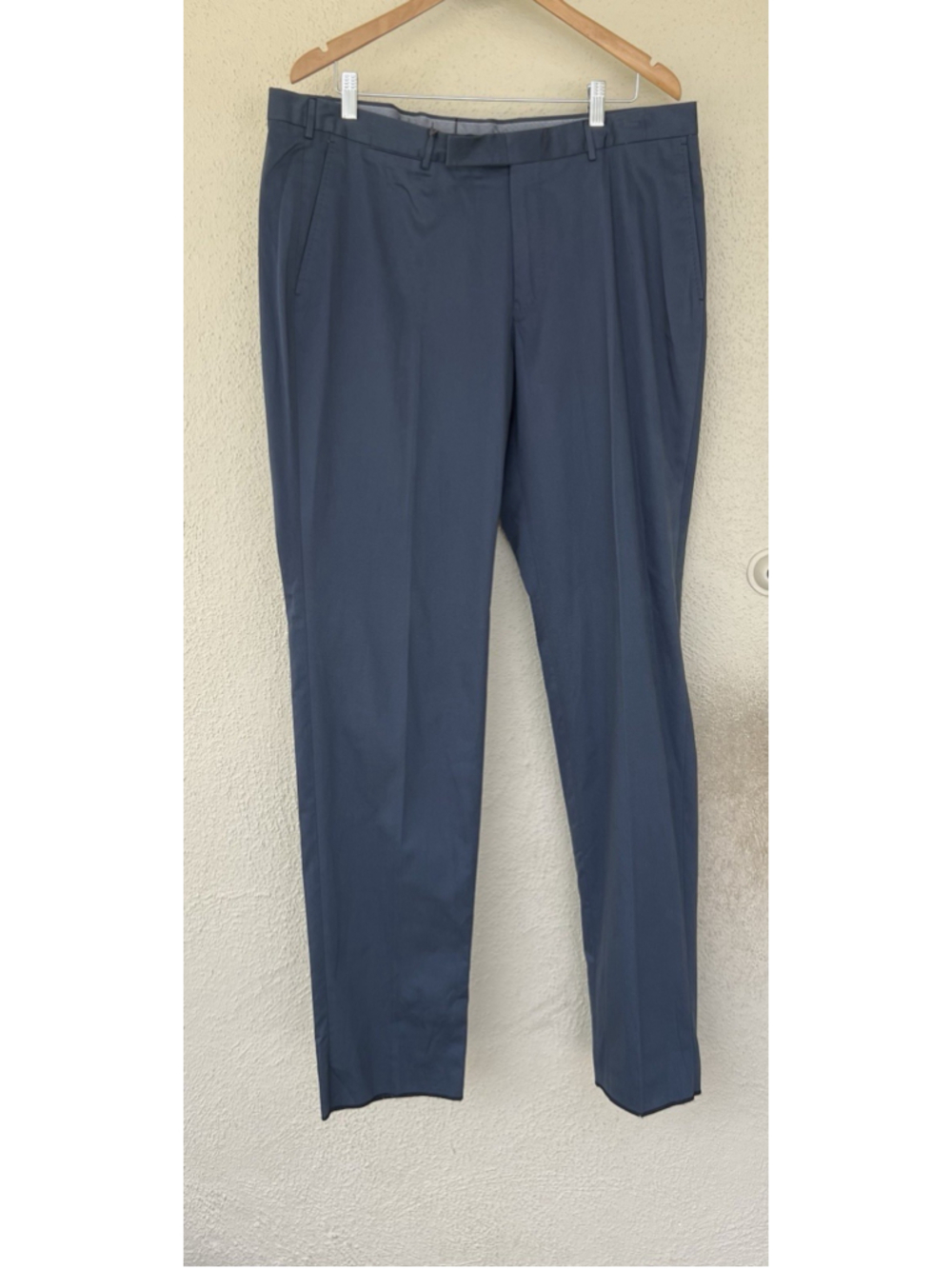 NWT Ermenegildo Zegna Navy Blue Cotton Slim Fit Dress Pants IT 56R US 40R Formal